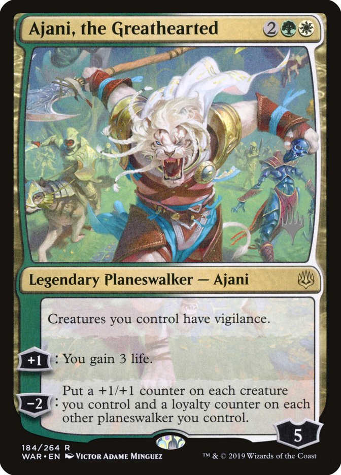 Ajani, the Greathearted (Promo Pack) [War of the Spark Promos] | Dragon's Lair Comics and Fantasy Houston TX