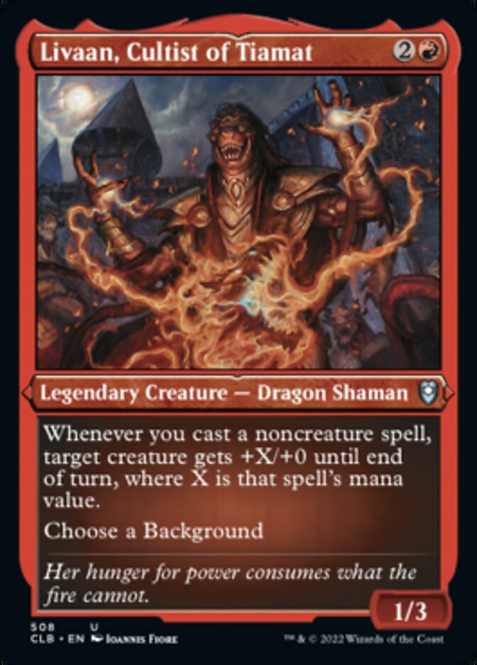 Livaan, Cultist of Tiamat (Foil Etched) [Commander Legends: Battle for Baldur's Gate] | Dragon's Lair Comics and Fantasy Houston TX