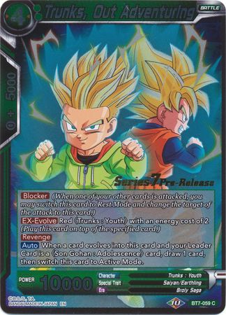 Trunks, Out Adventuring (BT7-059_PR) [Assault of the Saiyans Prerelease Promos] | Dragon's Lair Comics and Fantasy Houston TX