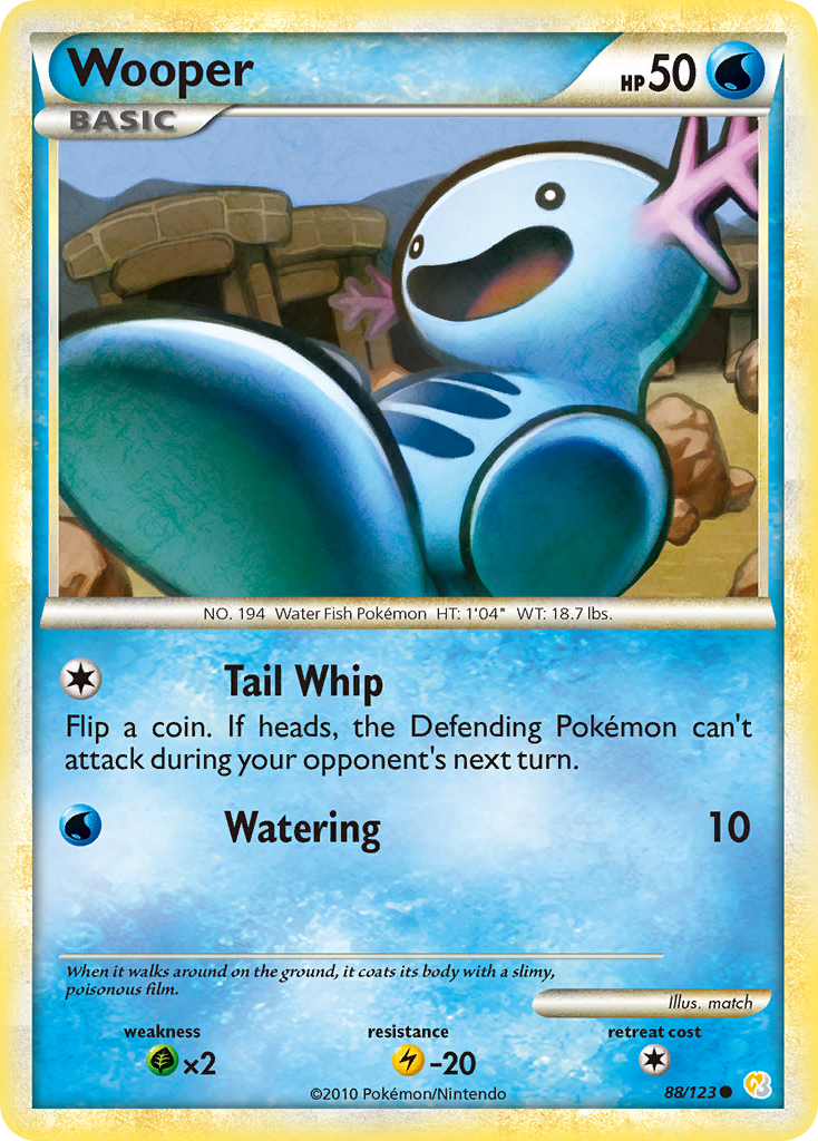 Wooper (88/123) [HeartGold & SoulSilver: Base Set] | Dragon's Lair Comics and Fantasy Houston TX