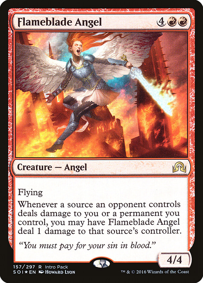 Flameblade Angel (Intro Pack) [Shadows over Innistrad Promos] | Dragon's Lair Comics and Fantasy Houston TX