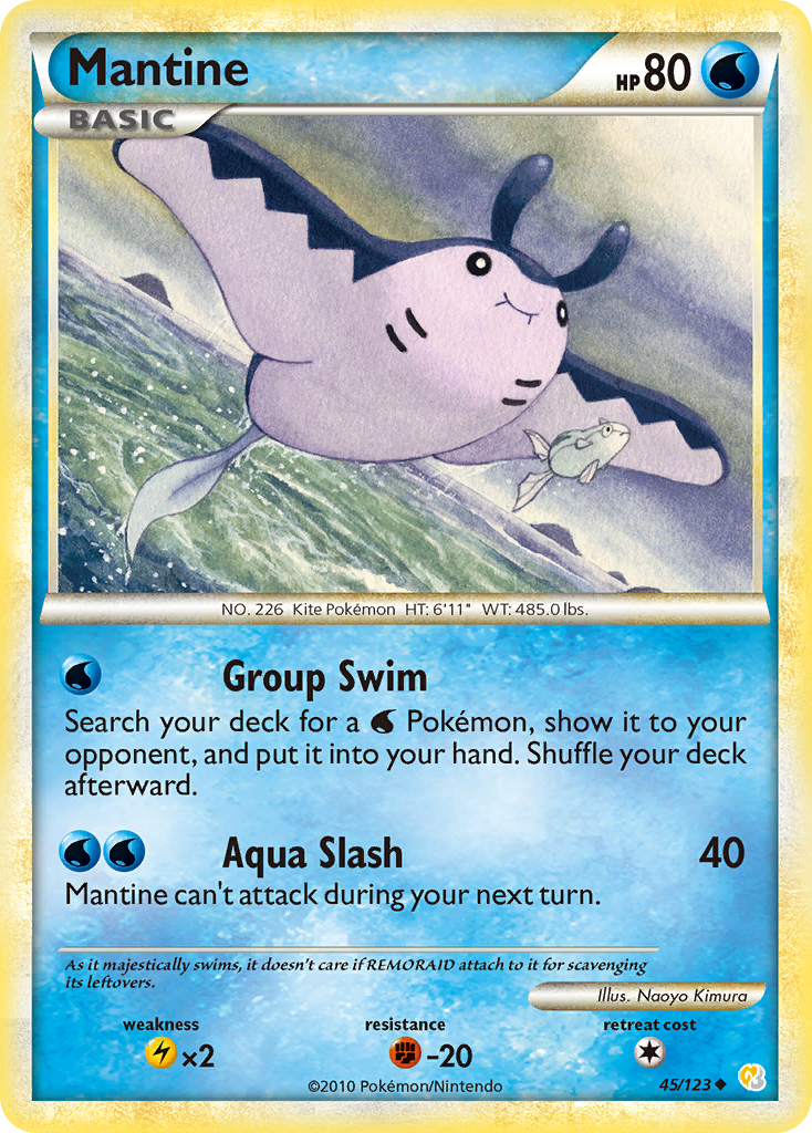 Mantine (45/123) [HeartGold & SoulSilver: Base Set] | Dragon's Lair Comics and Fantasy Houston TX