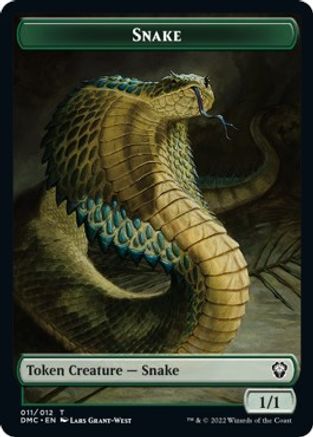 Snake // Hydra Double-Sided Token [Dominaria United Commander Tokens] | Dragon's Lair Comics and Fantasy Houston TX