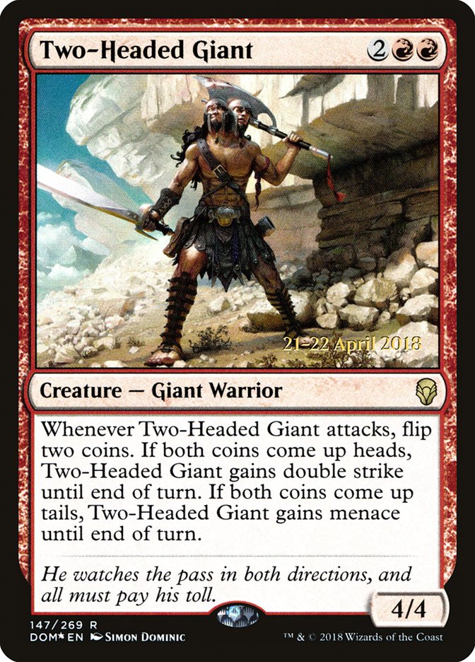 Two-Headed Giant [Dominaria Prerelease Promos] | Dragon's Lair Comics and Fantasy Houston TX