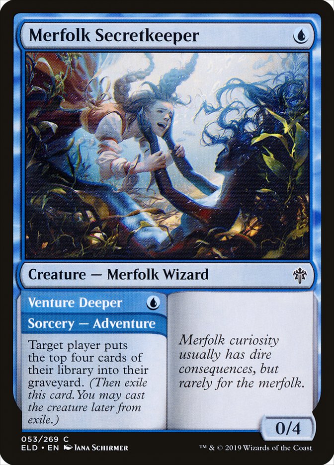 Merfolk Secretkeeper // Venture Deeper [Throne of Eldraine] | Dragon's Lair Comics and Fantasy Houston TX