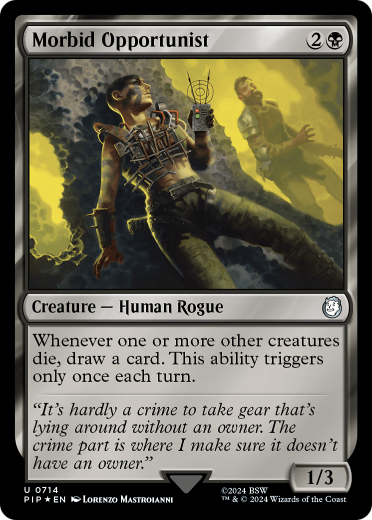 Morbid Opportunist (Surge Foil) [Fallout] | Dragon's Lair Comics and Fantasy Houston TX