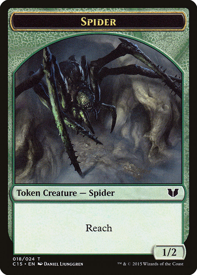 Saproling // Spider Double-Sided Token [Commander 2015 Tokens] | Dragon's Lair Comics and Fantasy Houston TX