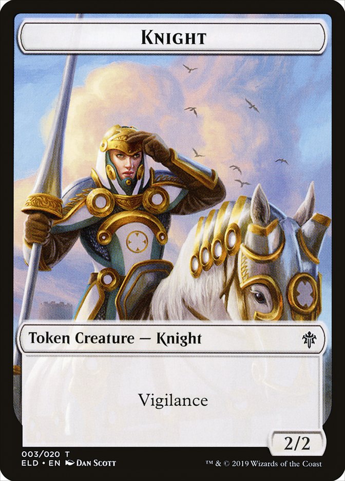 Knight Token [Throne of Eldraine Tokens] | Dragon's Lair Comics and Fantasy Houston TX