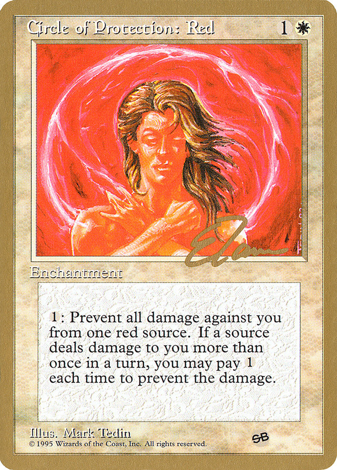 Circle of Protection: Red (Eric Tam) (SB) [Pro Tour Collector Set] | Dragon's Lair Comics and Fantasy Houston TX