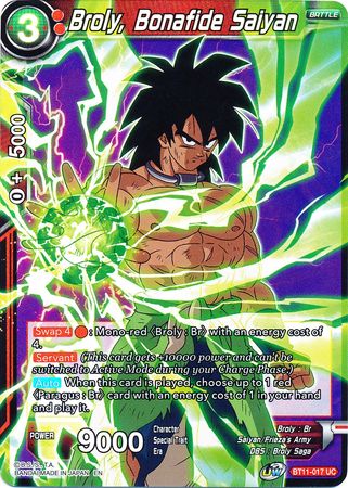 Broly, Bonafide Saiyan (BT11-017) [Vermilion Bloodline 2nd Edition] | Dragon's Lair Comics and Fantasy Houston TX