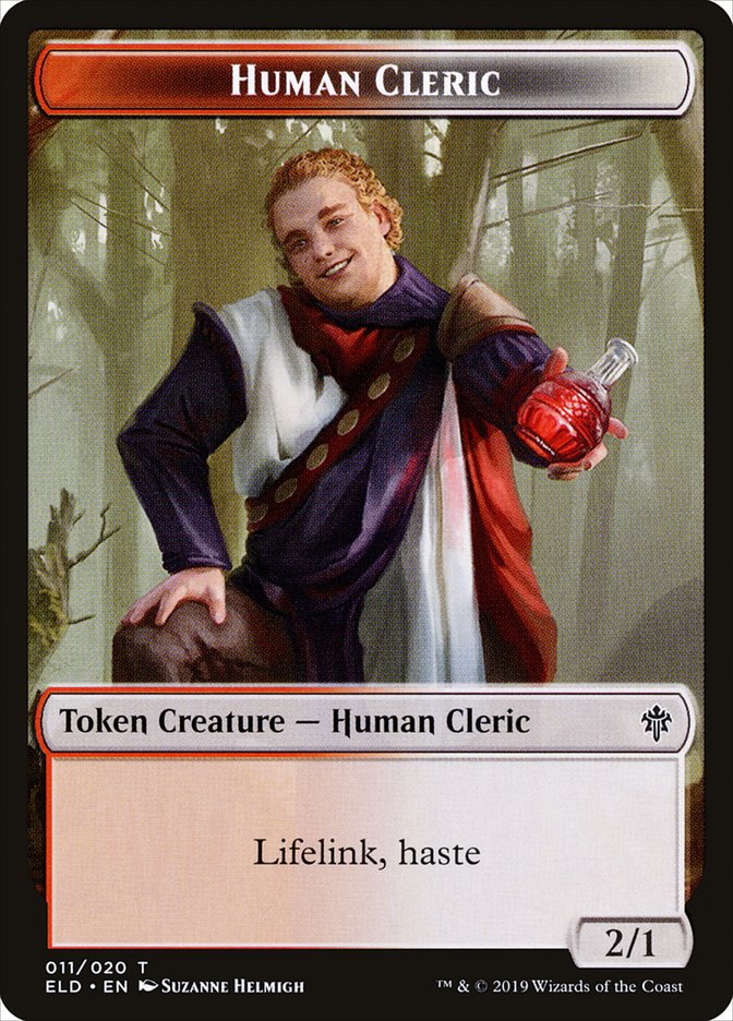 Human Cleric Token [Throne of Eldraine Tokens] | Dragon's Lair Comics and Fantasy Houston TX