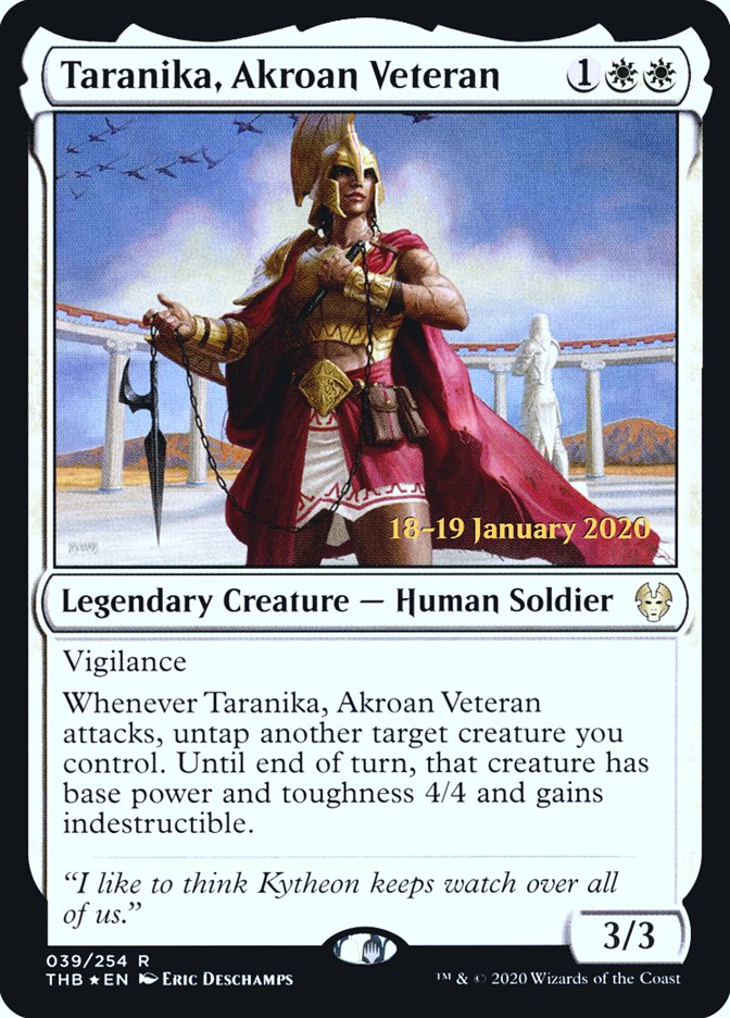 Taranika, Akroan Veteran [Theros Beyond Death Prerelease Promos] | Dragon's Lair Comics and Fantasy Houston TX