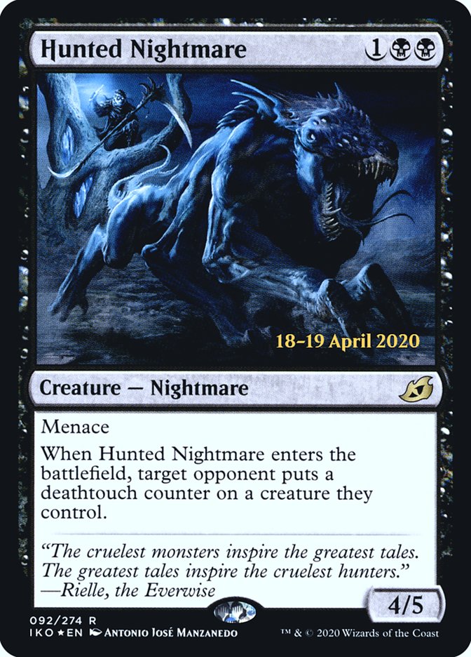 Hunted Nightmare [Ikoria: Lair of Behemoths Prerelease Promos] | Dragon's Lair Comics and Fantasy Houston TX