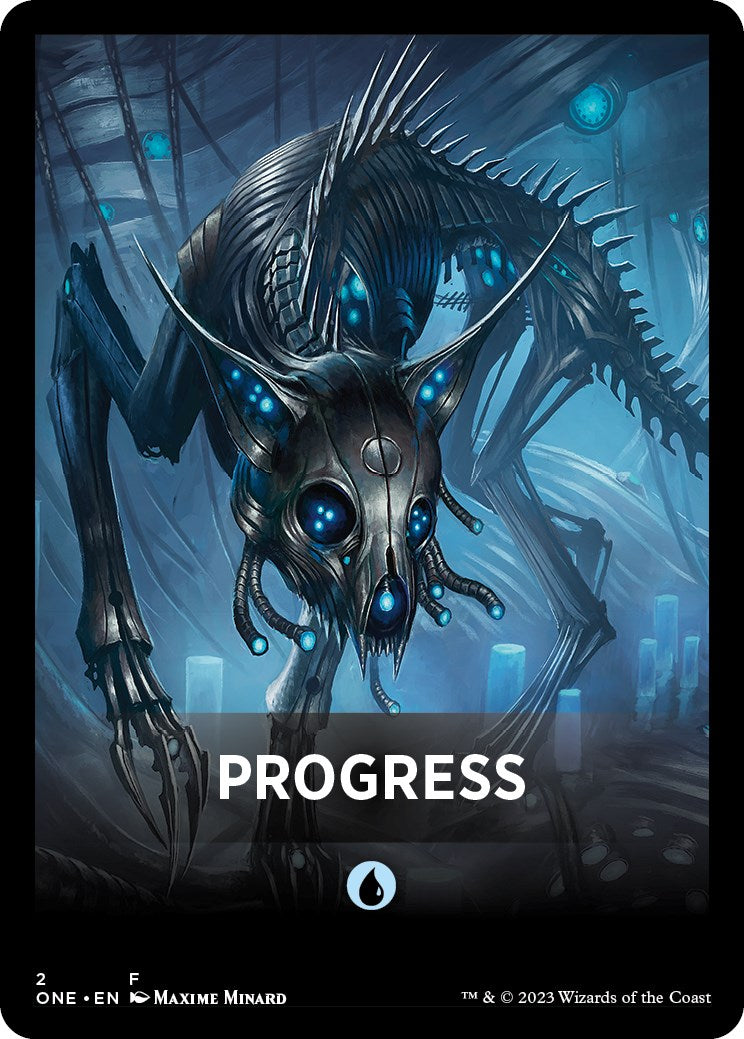 Progress Theme Card [Phyrexia: All Will Be One Tokens] | Dragon's Lair Comics and Fantasy Houston TX