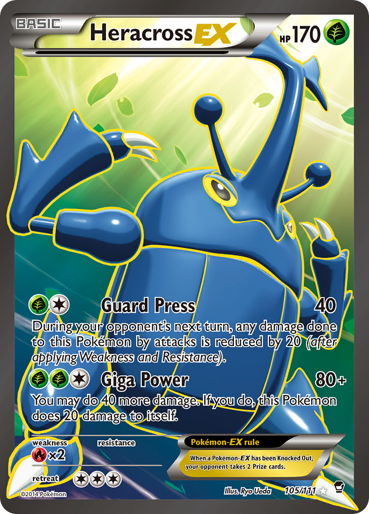 Heracross EX (105/111) [XY: Furious Fists] | Dragon's Lair Comics and Fantasy Houston TX