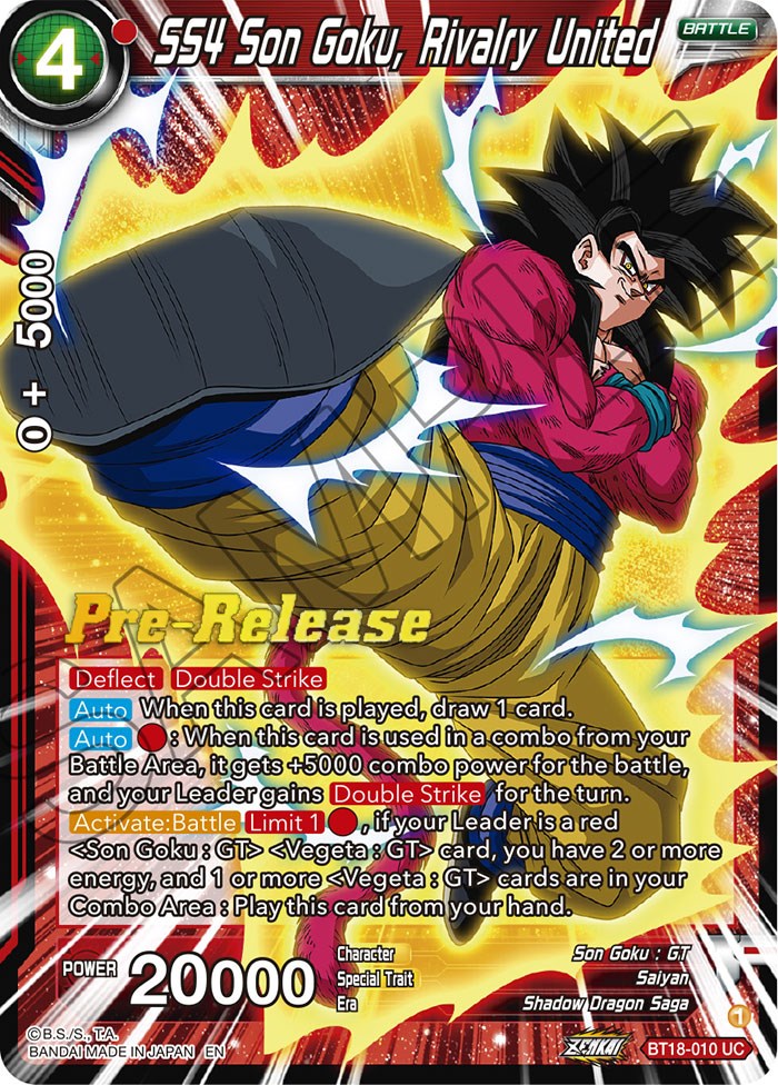 SS4 Son Goku, Rivalry United (BT18-010) [Dawn of the Z-Legends Prerelease Promos] | Dragon's Lair Comics and Fantasy Houston TX