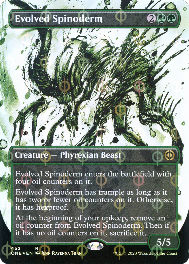 Evolved Spinoderm (Borderless Ichor Step-and-Compleat Foil) [Phyrexia: All Will Be One] | Dragon's Lair Comics and Fantasy Houston TX