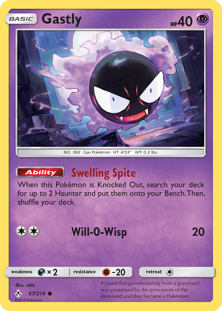 Gastly (67/214) [Sun & Moon: Unbroken Bonds] | Dragon's Lair Comics and Fantasy Houston TX