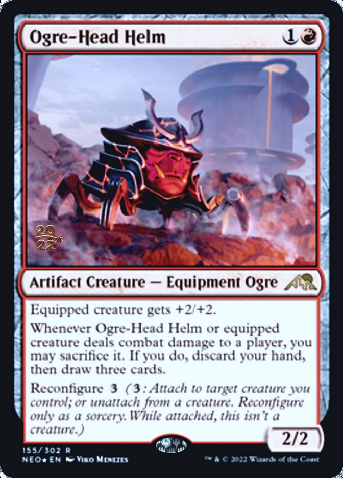 Ogre-Head Helm [Kamigawa: Neon Dynasty Prerelease Promos] | Dragon's Lair Comics and Fantasy Houston TX