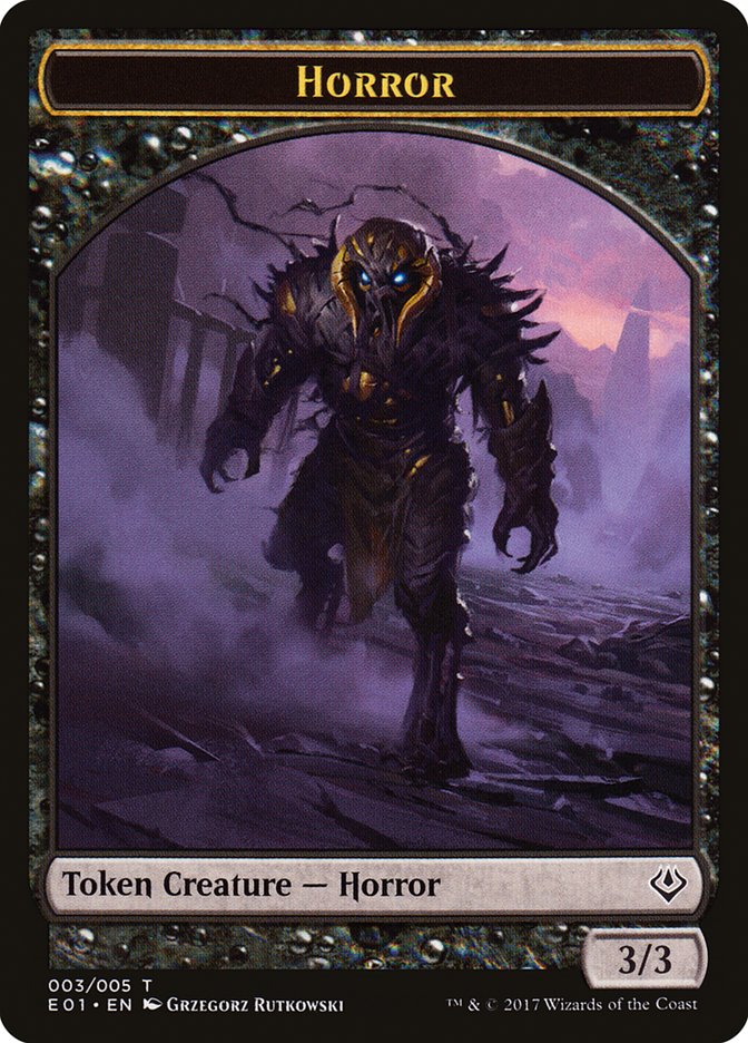 Horror // Zombie Double-Sided Token [Archenemy: Nicol Bolas Tokens] | Dragon's Lair Comics and Fantasy Houston TX