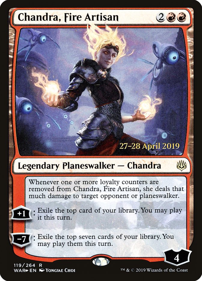 Chandra, Fire Artisan [War of the Spark Prerelease Promos] | Dragon's Lair Comics and Fantasy Houston TX