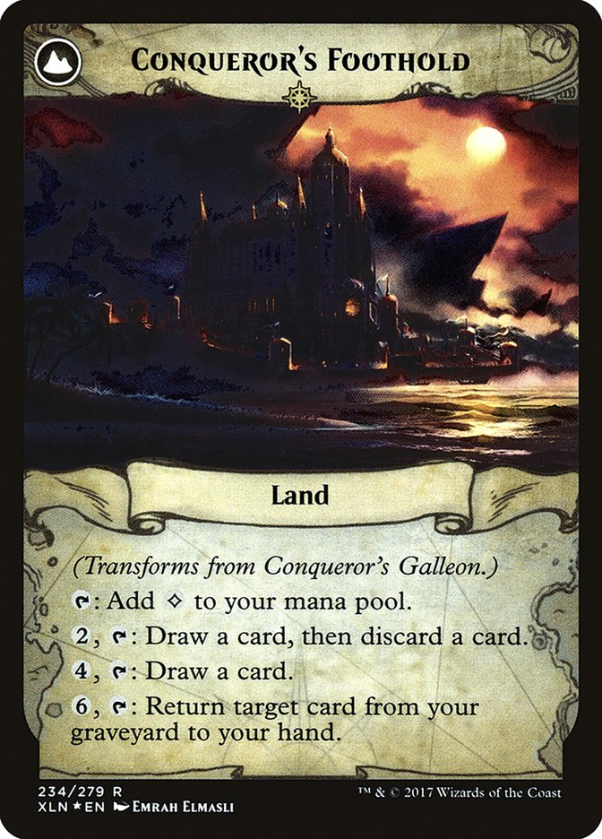 Conqueror's Galleon // Conqueror's Foothold [Ixalan Prerelease Promos] | Dragon's Lair Comics and Fantasy Houston TX