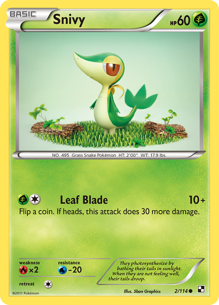 Snivy (2/114) [Black & White: Base Set] | Dragon's Lair Comics and Fantasy Houston TX