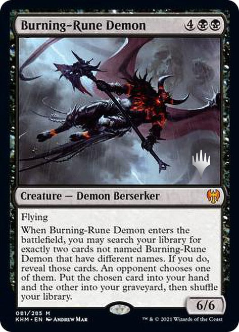 Burning-Rune Demon (Promo Pack) [Kaldheim Promos] | Dragon's Lair Comics and Fantasy Houston TX