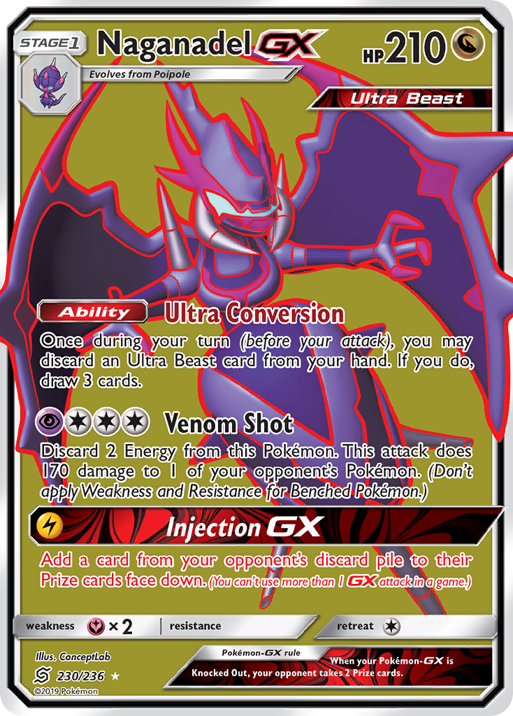 Naganadel GX (230/236) [Sun & Moon: Unified Minds] | Dragon's Lair Comics and Fantasy Houston TX