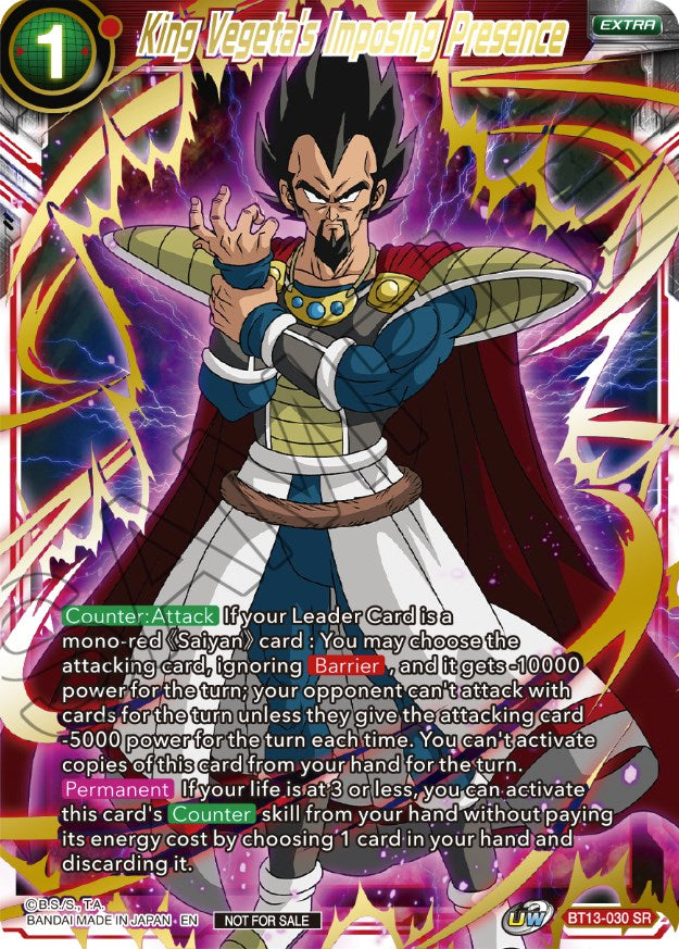 King Vegeta's Imposing Presence (Top 4) (BT13-030) [Tournament Promotion Cards] | Dragon's Lair Comics and Fantasy Houston TX