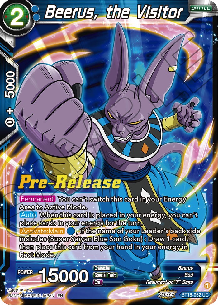 Beerus, the Visitor (BT18-052) [Dawn of the Z-Legends Prerelease Promos] | Dragon's Lair Comics and Fantasy Houston TX