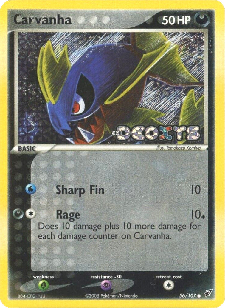 Carvanha (56/107) (Stamped) [EX: Deoxys] | Dragon's Lair Comics and Fantasy Houston TX