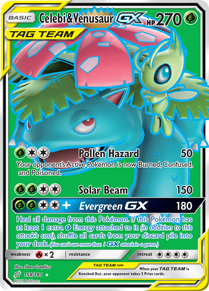 Celebi & Venusaur GX (159/181) [Sun & Moon: Team Up] | Dragon's Lair Comics and Fantasy Houston TX