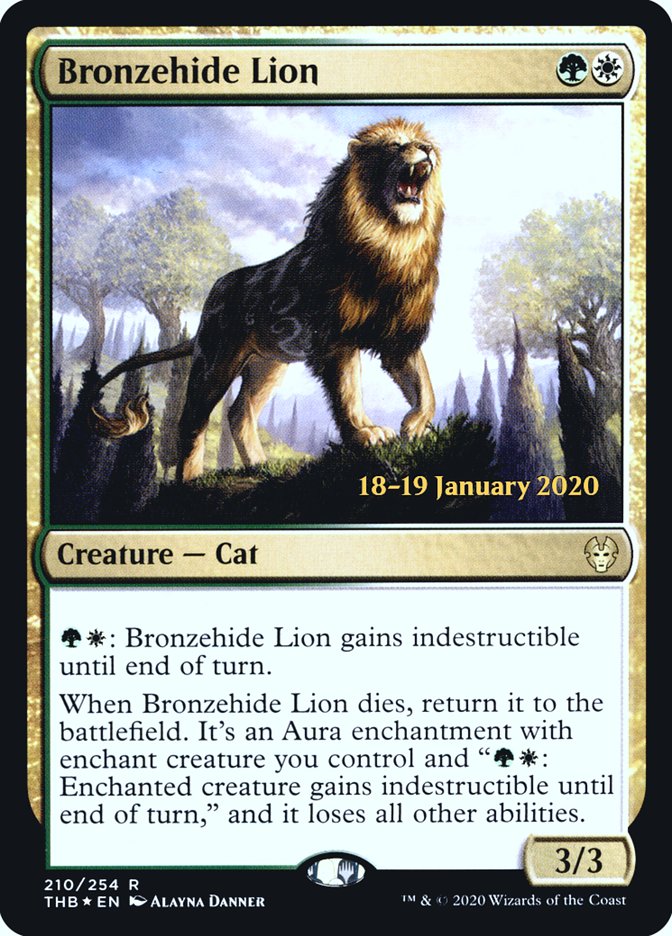 Bronzehide Lion [Theros Beyond Death Prerelease Promos] | Dragon's Lair Comics and Fantasy Houston TX