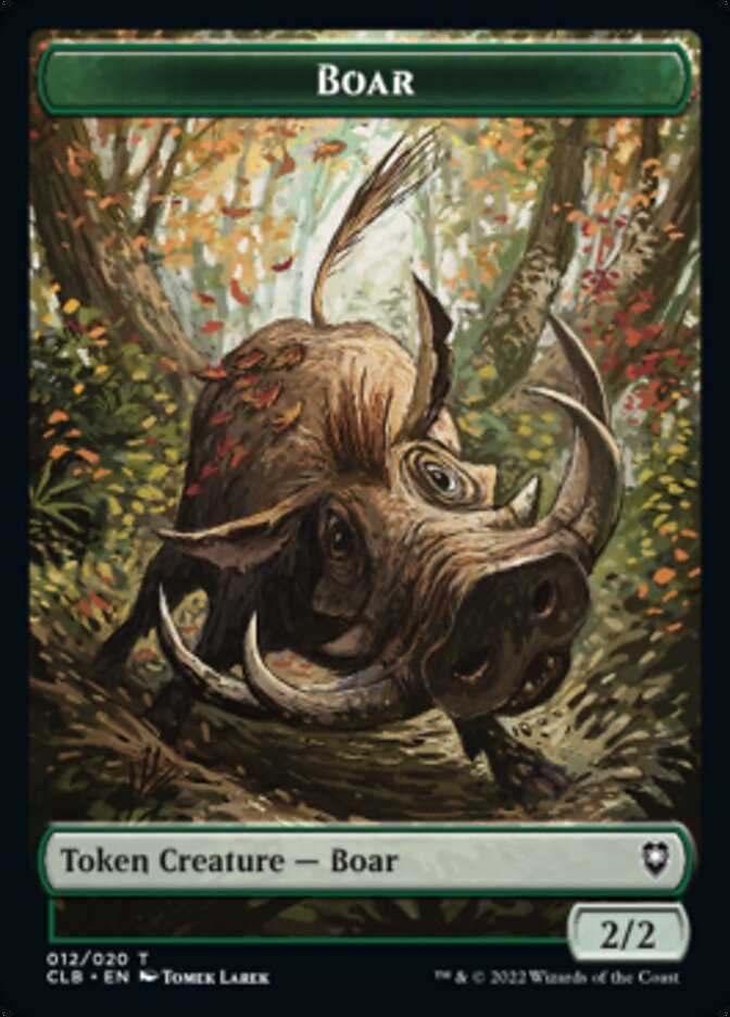 Treasure // Boar Double-Sided Token [Commander Legends: Battle for Baldur's Gate Tokens] | Dragon's Lair Comics and Fantasy Houston TX