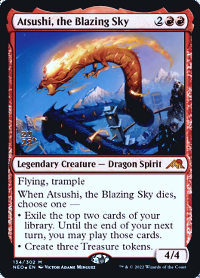 Atsushi, the Blazing Sky [Kamigawa: Neon Dynasty Prerelease Promos] | Dragon's Lair Comics and Fantasy Houston TX