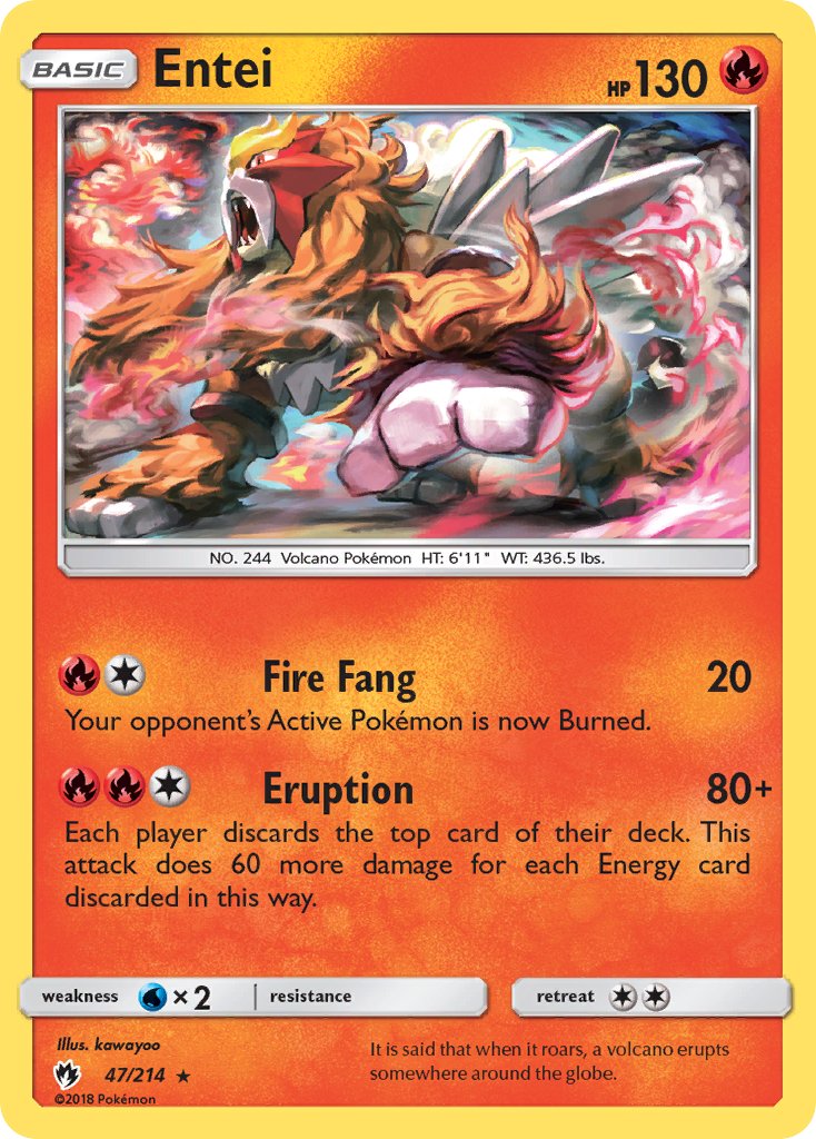 Entei (47/214) (Theme Deck Exclusive) [Sun & Moon: Lost Thunder] | Dragon's Lair Comics and Fantasy Houston TX