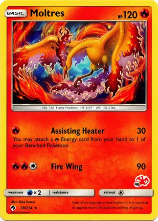 Moltres (38/214) (Charizard Stamp #46) [Battle Academy 2020] | Dragon's Lair Comics and Fantasy Houston TX