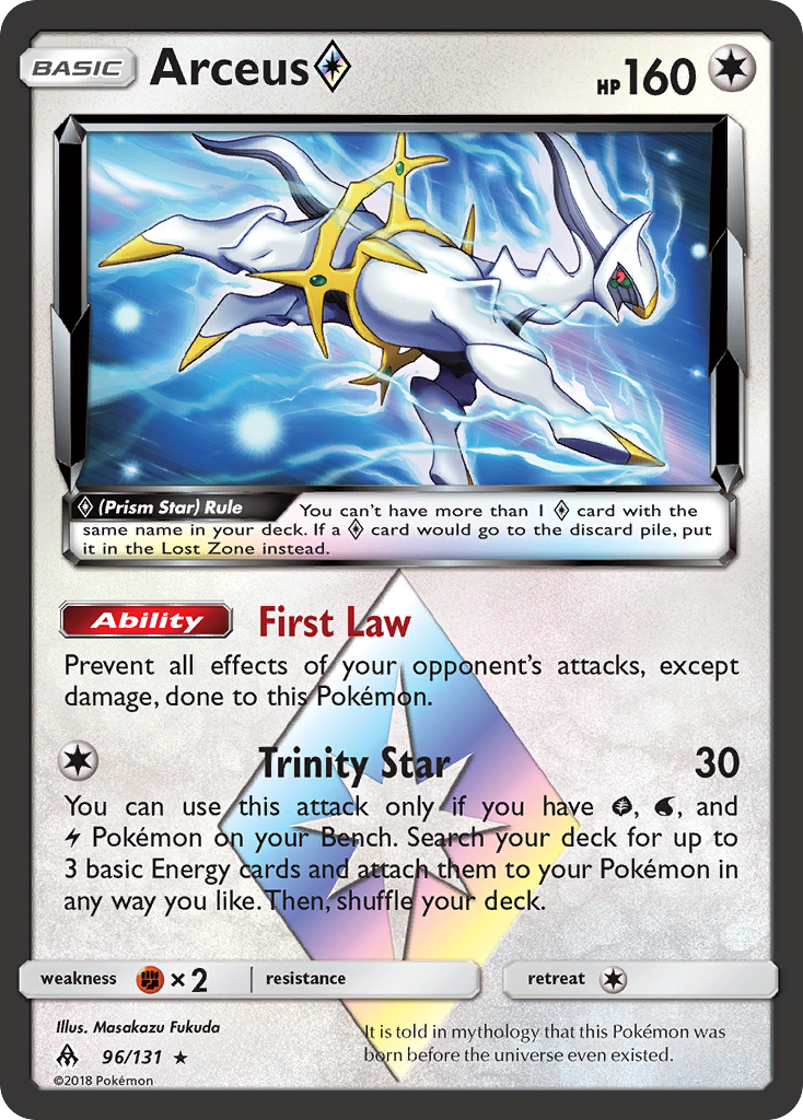 Arceus (96/131) (Prism Star) [Sun & Moon: Forbidden Light] | Dragon's Lair Comics and Fantasy Houston TX