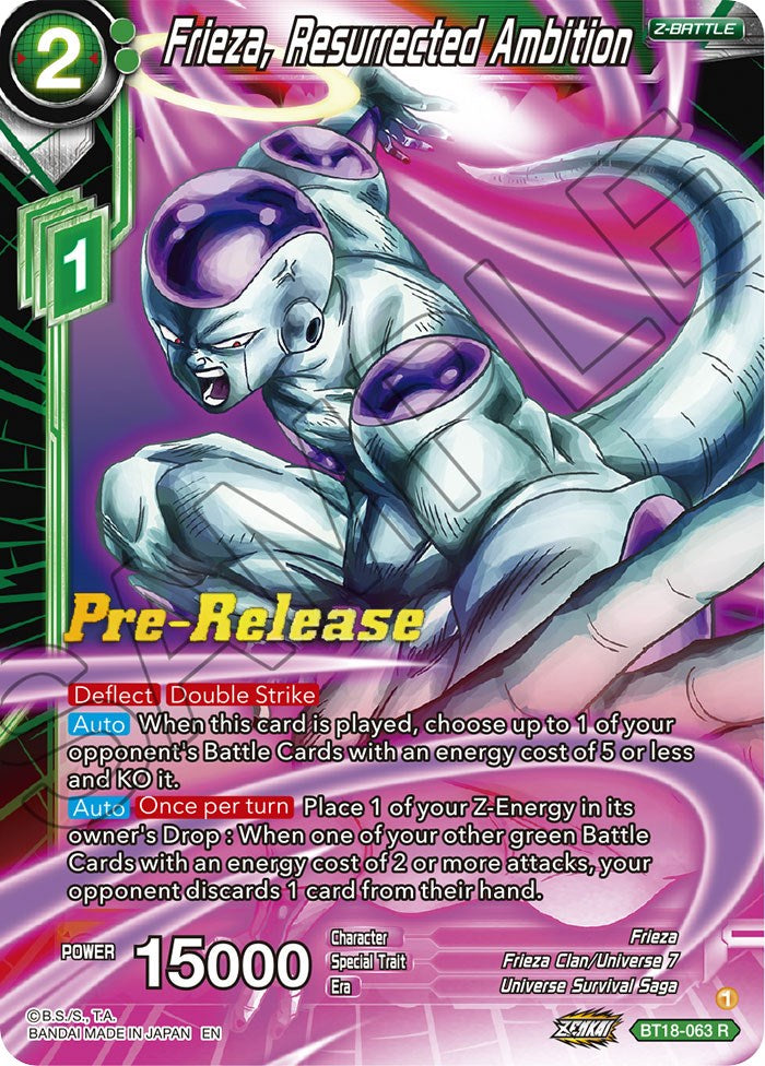 Frieza, Resurrected Ambition (BT18-063) [Dawn of the Z-Legends Prerelease Promos] | Dragon's Lair Comics and Fantasy Houston TX