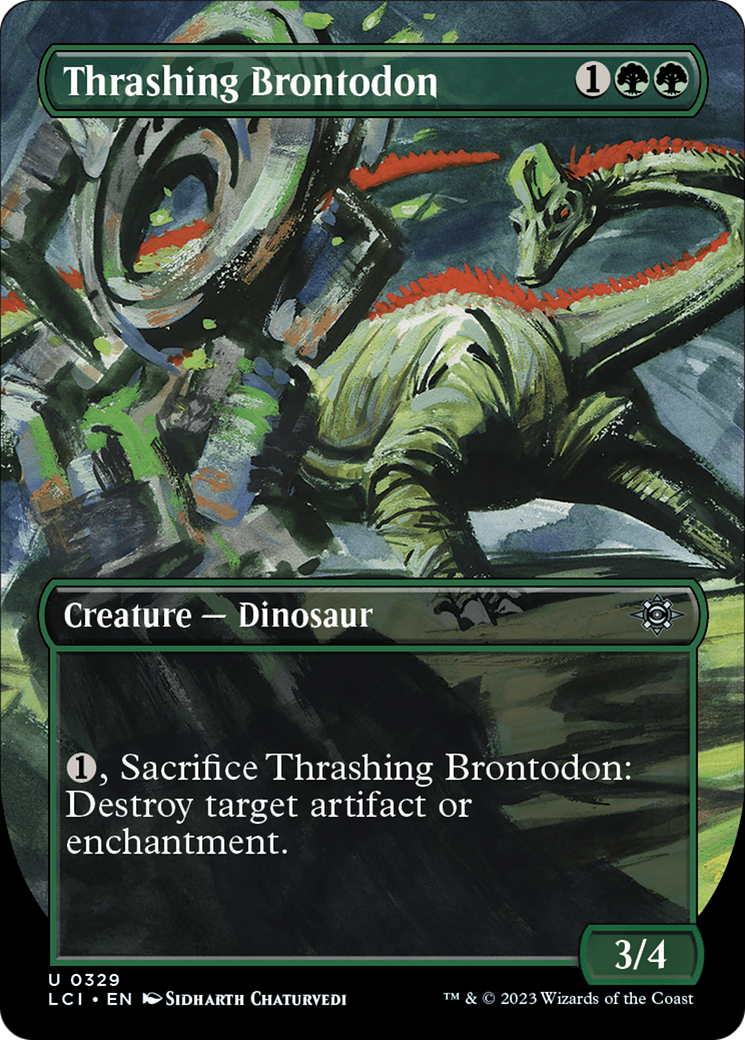 Thrashing Brontodon (Borderless) [The Lost Caverns of Ixalan] | Dragon's Lair Comics and Fantasy Houston TX