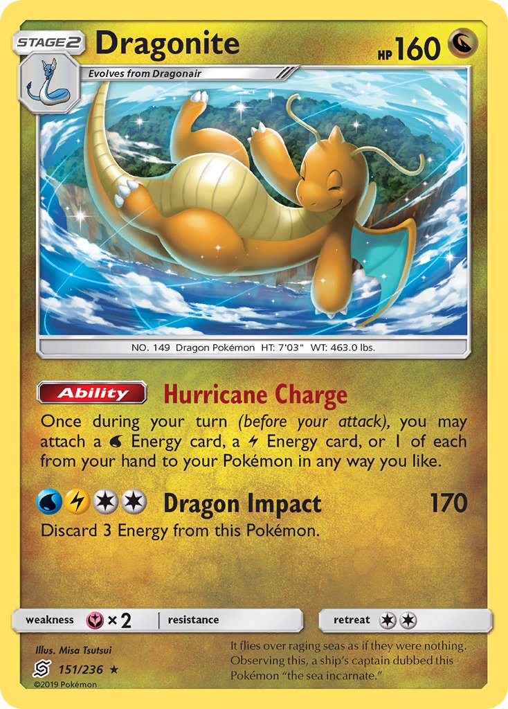 Dragonite (151/236) (Cracked Ice Holo) (Theme Deck Exclusives) [Sun & Moon: Unified Minds] | Dragon's Lair Comics and Fantasy Houston TX