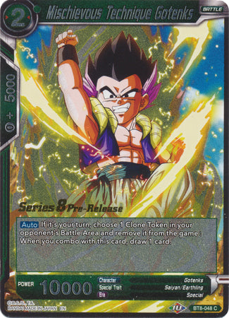 Mischievous Technique Gotenks (BT8-048_PR) [Malicious Machinations Prerelease Promos] | Dragon's Lair Comics and Fantasy Houston TX