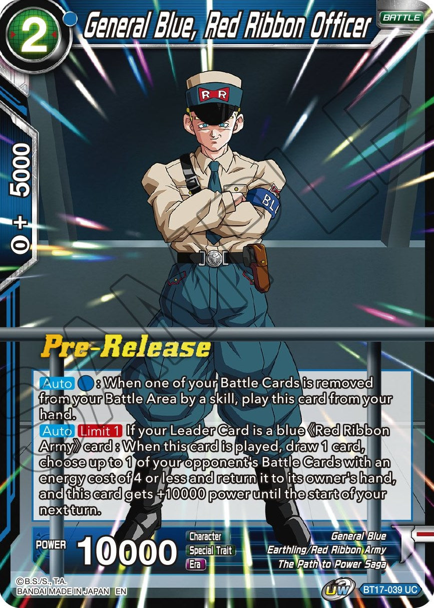 General Blue, Red Ribbon Officer (BT17-039) [Ultimate Squad Prerelease Promos] | Dragon's Lair Comics and Fantasy Houston TX