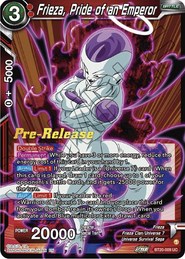 Frieza, Pride of an Emperor (BT20-009) [Power Absorbed Prerelease Promos] | Dragon's Lair Comics and Fantasy Houston TX