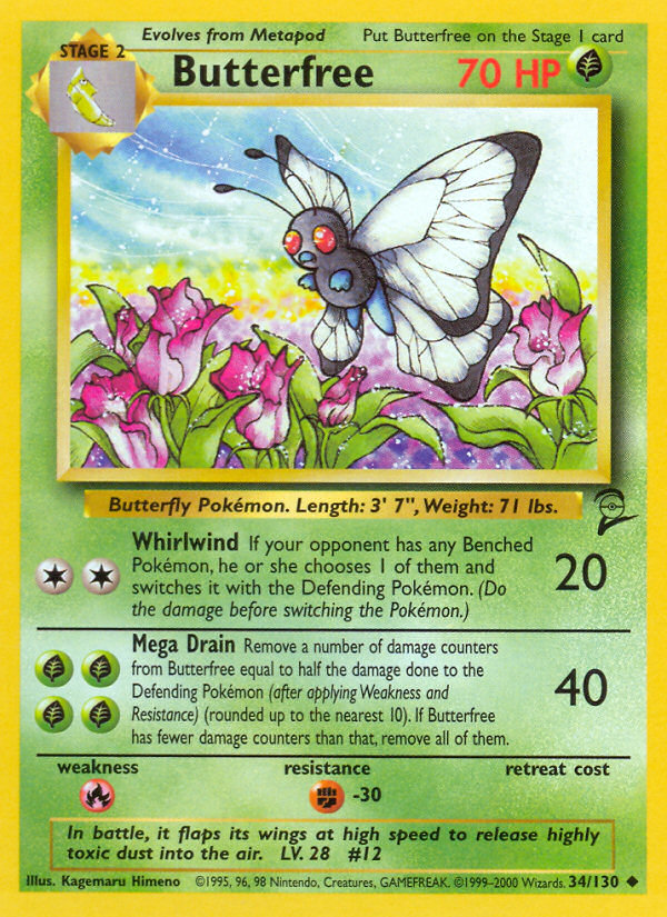 Butterfree (34/130) [Base Set 2] | Dragon's Lair Comics and Fantasy Houston TX