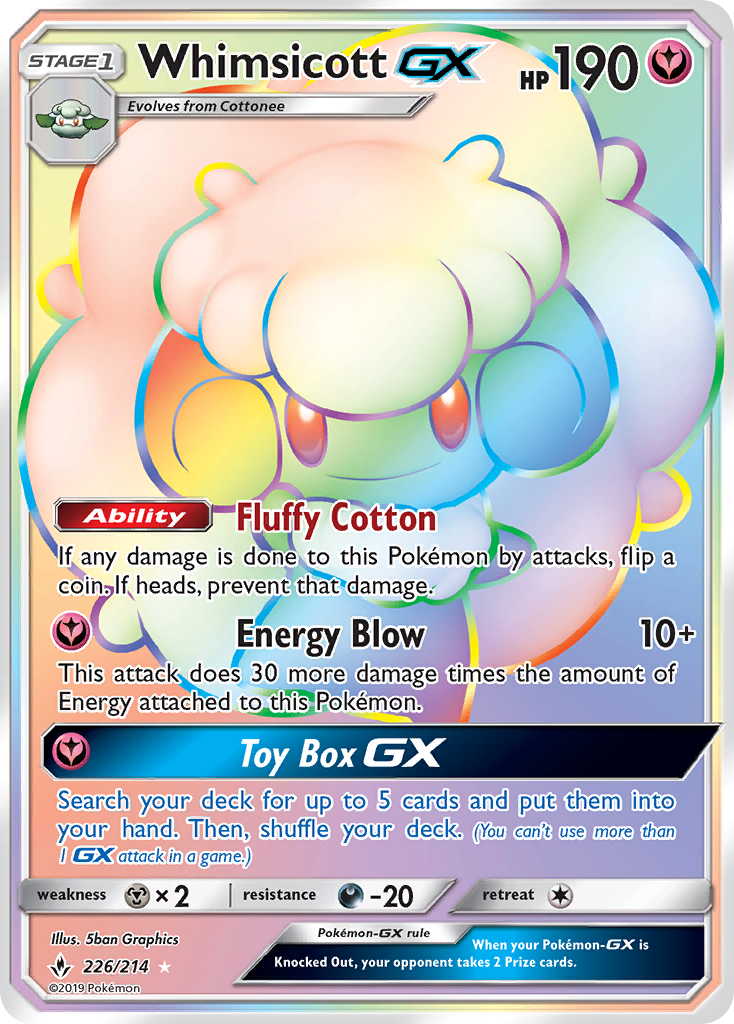 Whimsicott GX (226/214) [Sun & Moon: Unbroken Bonds] | Dragon's Lair Comics and Fantasy Houston TX