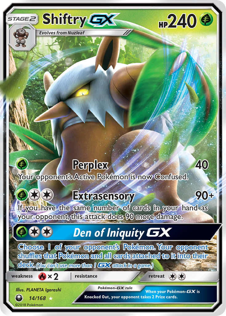 Shiftry GX (14/168) [Sun & Moon: Celestial Storm] | Dragon's Lair Comics and Fantasy Houston TX