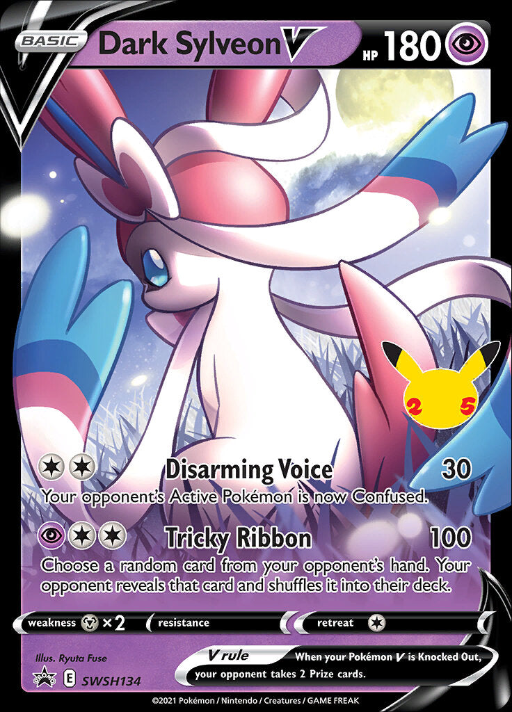 Dark Sylveon V (SWSH134) (Jumbo Card) [Sword & Shield: Black Star Promos] | Dragon's Lair Comics and Fantasy Houston TX