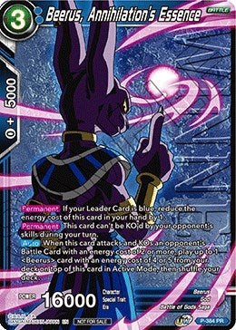 Beerus, Annihilation's Essence (Tournament Pack Vol. 8) (Winner) (P-384) [Tournament Promotion Cards] | Dragon's Lair Comics and Fantasy Houston TX